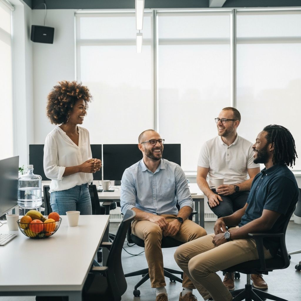 Equipe de colaboradores felizes